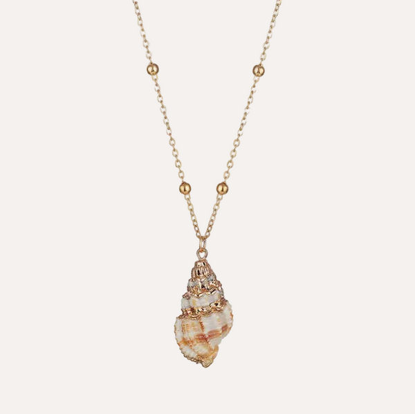 NOSARA Gold Spiral Shell Pendant